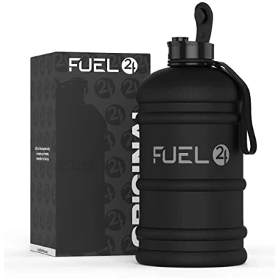 Image of Fuel24 Jug 2.2 Litre Water Bottle Extra Strong Flex Material Drop Proof, Pop or Straw Cap Options 2.2L Large Gym Sports Bottle, BPA FREE
