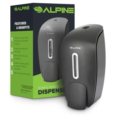 Image of Alpine Sanitizer Dispenser, Acrylonitrile Butadiene Styrene (ABS), Natural, 800 ml