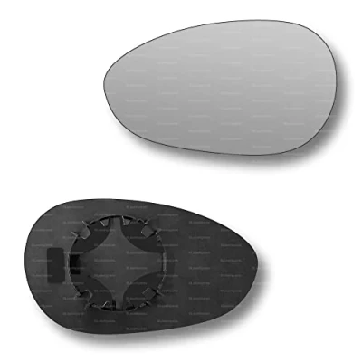 Image of Less4spares Replacement Wing Mirror Glass Left Compatible with Fiat Grande Punto 2005 2018 CLIP ON Passnager Near Side N/S Convex