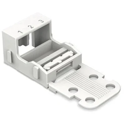 Image of WAGO Mounting carrier; for 3 conductor terminal blocks; 221 Series 4 mm²; screw mounting; white, 503 (10 pcs)