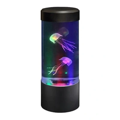 Image of Playlearn Mini Jellyfish Aquarium Lamp Electric Fake Fish Tank LED Fantasy Colour Changing Mood Luminous Flux Light, Black