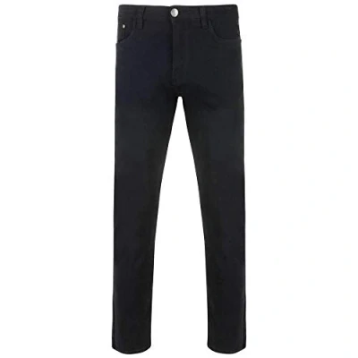 Image of KAM Men&#039;s Extra Tall Slim Fit Stretch Chino Trousers (Alba) in Black 44W x L38