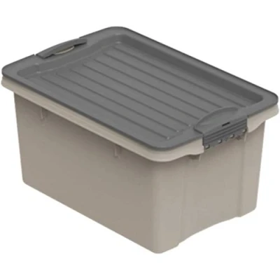 Image of Rotho, Compact, Storage box 4.5 l with lid A5, Plastic (PP recycled) BPA free, cappuccino, A5/4,5l (27,0 x 18,5 15,0 cm)