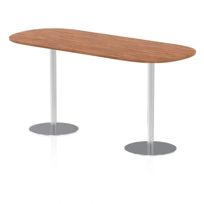 Image of Italia 2400mm Poseur Boardroom Table Walnut Top 1145mm High Leg