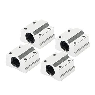Image of Unxuey Linear Ball Bearing, SC8UU Motion Bearing CNC Slide Bushing 34mm Length Pack of 4