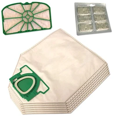 Image of 6 Microfiber Vacuum Cleaner Dust Bags + Air Fresheners Motor Filter For Vorwerk Kobold VK200, VK 200