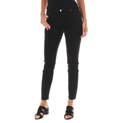 Image of Met Womens Long denim pants made of elastic fabric 10DB50255 G239 woman Black Cotton Size 26 (Waist)