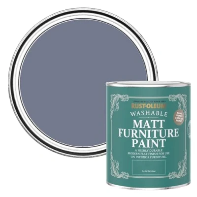 Image of Rust Oleum Blue Furniture Paint in Matt Finish Hush 750ml