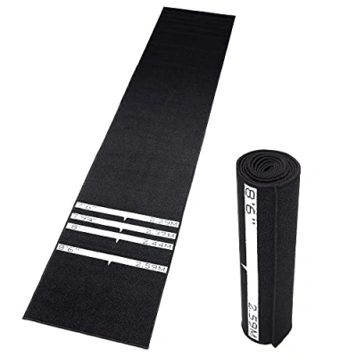 Image of Jazooli 3m Dart Mat with 4 Standard Throwing Distances, 300 x 60 cm Non Slip and Rubber Backed Darts Mat, Bar Accessories for Home Pub
