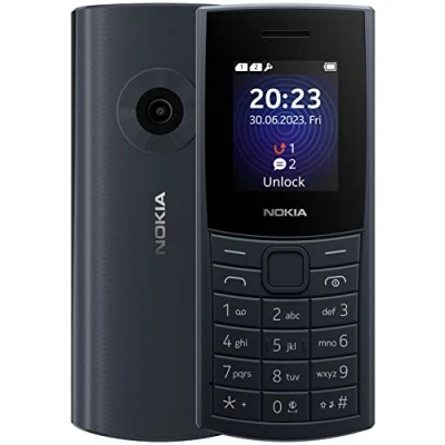Image of Nokia 110 4G Feature Phone with 4G, Camera, Bluetooth, FM radio, MP3 player, MicroSD, Long Lasting Battery, and Pre loaded Games, Dual Sim Blue