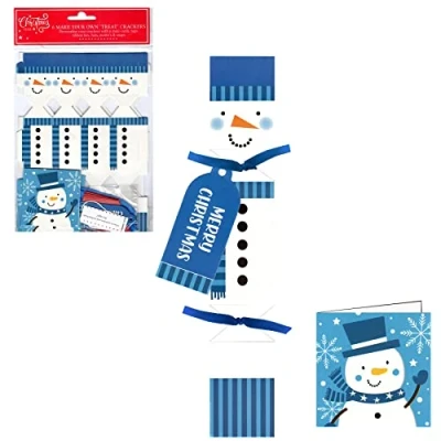 Image of Widdle Gifts Ltd 6 Pack Make your Own Treat Christmas Cracker Kit and Cards Snowman Design 0256