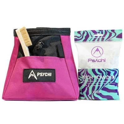 Image of Psychi OG Chalk Bucket Starter Pack Bundle for Rock Climbing Bouldering Gym (Magenta)