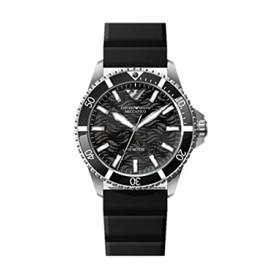 Image of Emporio Armani Watch for Men, Automatic Three Hand Movement, 42 mm na Stainless Steel Case with a Silicone Strap, AR60062