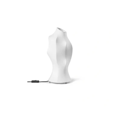 Image of ferm LIVING table lamp Dea, iron, fleece, white, height 42 cm