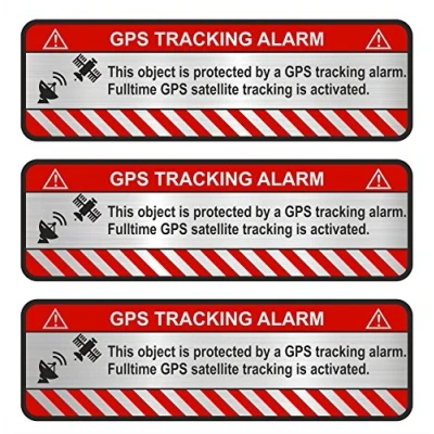 Image of Finest Folia 9x GPS sticker, bicycle, motorcycle, car alarm warning, anti theft sticker tracker, secure.