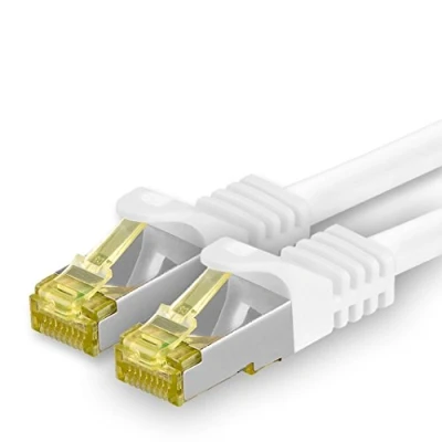 Image of 1aTTack.de 1 X 5 M Cat 7 Ethernet Cable High Speed Gigabit RJ45 LAN Patch Cord with 10Gbps 600Mhz/s SFTP PIMF LSZH White
