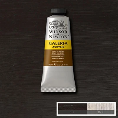 Image of Winsor &amp; Newton Galeria Acrylic Paint Medium Tube 60ml AVAILABLE (Vandyke Brown)