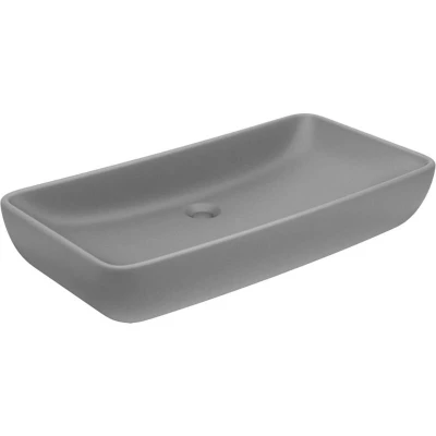 Image of vidaXL Luxury Basin Rectangular Matt Light Grey 71x38 cm Ceramic