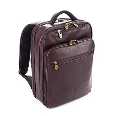 Image of Falcon Colombian Leather 15.6in Laptop Backpack brown FI6706