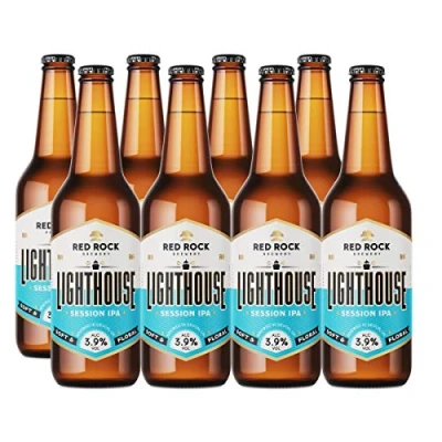 Image of Red Rock Brewery Traditional British Ale Case of 8x 500ml Bottles English Beer (Lighthouse IPA 3.9%)