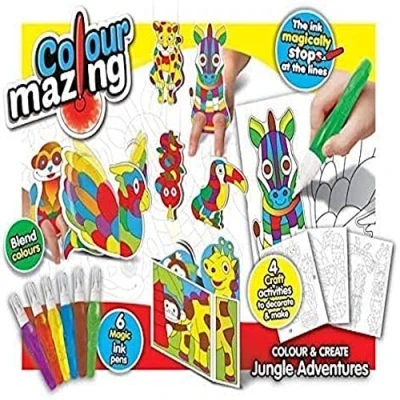 Image of John Adams 10762 ColourMazing 3D Jungle Adventures, Multi, 10 Piece Set