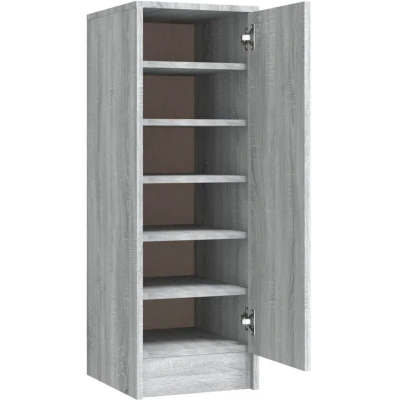 Image of vidaXL Shoe Cabinet Grey Sonoma 32x35x92 cm Engineered Wood