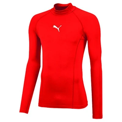 Image of PUMA Men&#039;s LIGA Baselayer Tee LS Warm Jersey, Red, XX Large