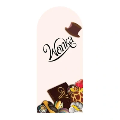 Image of Star Cutouts SC4495 Wonka Chocolate Bar Backdrop Single Cardboard Cut Out Height 185cm