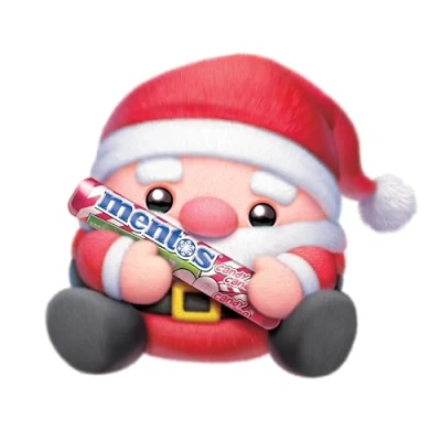 Image of Snackles Christmas 35 cm, Santa Claus and Candy Cane Mentos by ZURU Cuddly Squishy Comfort Plush with License Snack Brand Accessory (Santa Claus, Mentos)