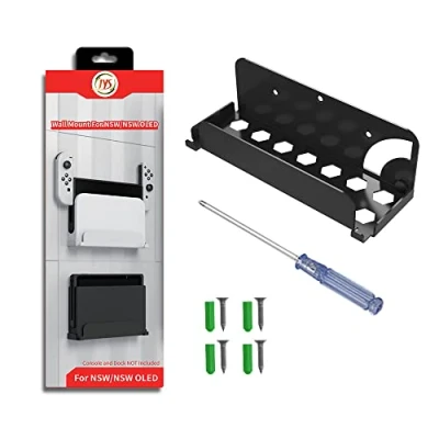Image of Wall Mount Bracket Controller Stand Holder,Console Hanging Dock Hanger for Switch/for Switch OLED, Save Space (Black)