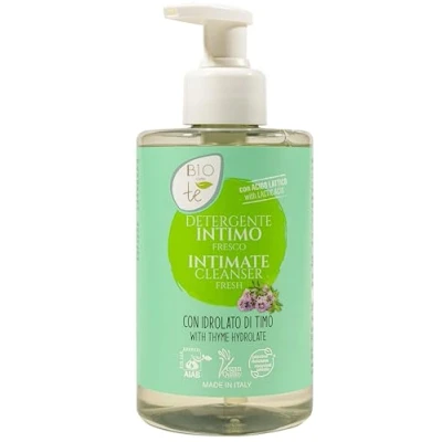 Image of Bioconte Fresh Feminine Hygiene Intimate Wash, Tea Tree essential oil and Aloe, 97.0% natural ingredients. Cert Organic Vegan