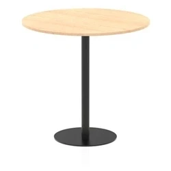 Image of Italia 1200mm Poseur Round Table Maple Top 1145mm High Black Leg