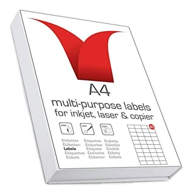 Image of Multi Purpose A4 White Self Adhesive labels Die Cut 45.7 x 25.4mm 40 per sheet 100 sheets box/4000 pack (STW046025PO)