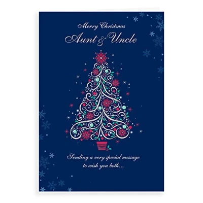Image of Piccadilly Greetings Classic Christmas Card Aunt &amp; Uncle 9 x 6 inches Regal Publishing C85361