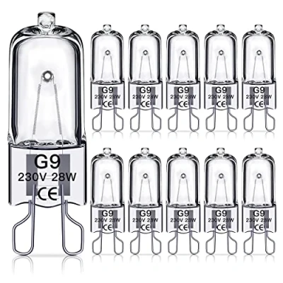 Image of SILKIT G9 Halogen Light Bulbs 28W, Dimmable Capsule Bulbs, Warm White 2800K, Non Flicker,10 Pack