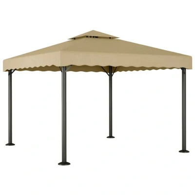 Image of vidaXL Gazebo Taupe 3x3 m Aluminium and Steel
