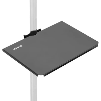 Image of VIVO Universal Steel 14 x 10 inch Shelf Pole MOUNT for Microphone Stand, TV Cart, Speaker and More/Clamp on Utility Storage Platform, Black, SF13P