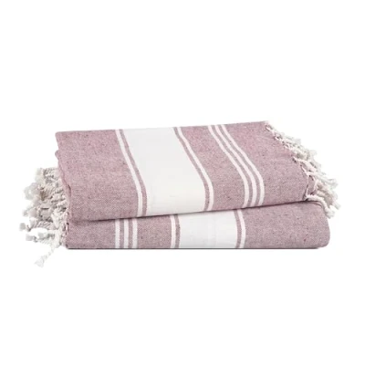 Image of LANE LINEN Turkish Beach Towels, 2 Pack Extra Large Towel, Pre Washed For Soft Feel, 100% Cotton Oversized Sand Free Quick Dry Pool Towels Adults, 39&quot;x71&quot; Wistful Mauve