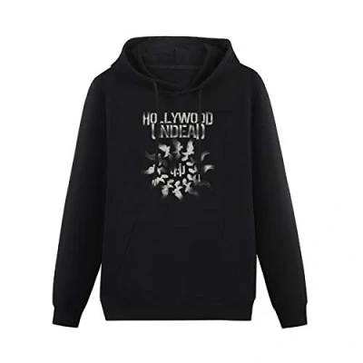 Image of Long Sleeve Hooded Sweatshirt Hollywood Undead &#039;Dove Grenade Spiral&#039; Cotton Blend Hoody Black