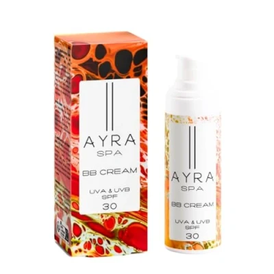 Image of AYRA SPA BB Cream SPF 30 Hydrating Tinted Sunscreen Universal Tint Long Lasting, Lightweight &amp; Easily Spreadable VEGAN, Cruelty Free 98% Natural COSMOS Certified