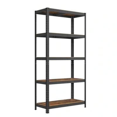Image of SONGMICS Shelving Unit, 40 x 90 180 cm, 875 kg Load Capacity (175 per Shelf), Industrial, Adjustable Storage Shelves, for Living Room, Kitchen, Garage, Rustic Brown and Black GLR040B11