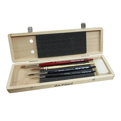 Image of Da Vinci 5279 Series Water Colour Brush Set, Wood, Brown, Black/Red, 30 x cm