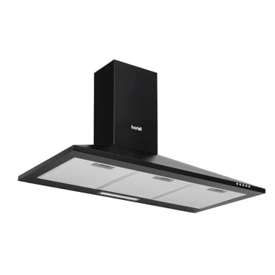 Image of Baridi 90cm Chimney Style Cooker Hood with Carbon Filters, Black DH59