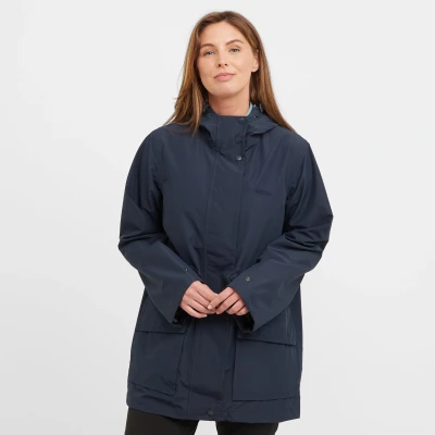 Image of Regatta Orla Kiely Swing Waterproof III Jacket Navy Lotus Olive Lining, Size: 8