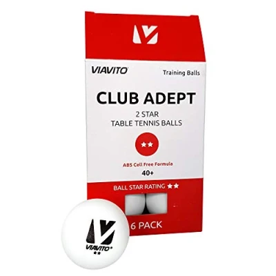 Image of VIAVITO Club Adept 2 Star Table Tennis Balls Pack of 6