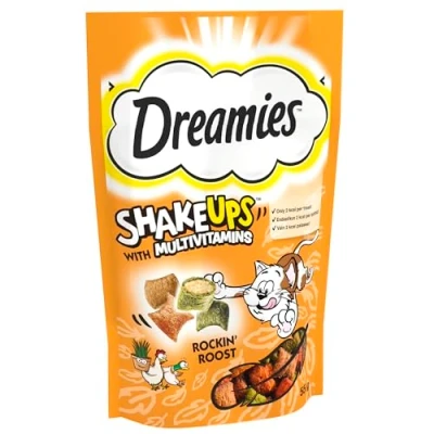 Image of DREAMIES Shakeups Rockin Roost Cat Treats 8 x 55g