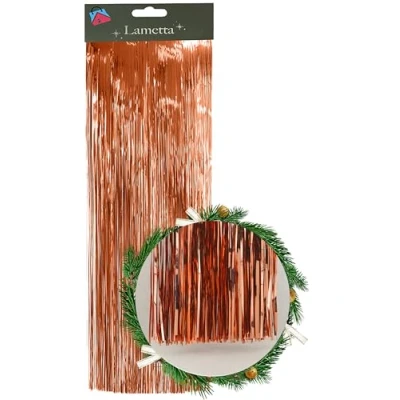 Image of Christmas 1.2M Lametta Strands, Angel Hair Xmas Tree Decoration (Rose Gold Strands)