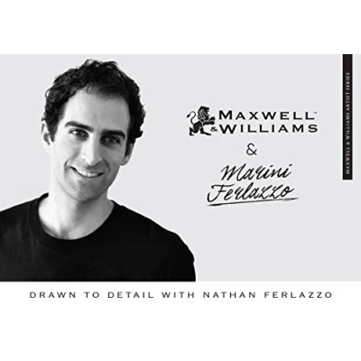 Image of Maxwell &amp; Williams Marini Ferlazzo Insulated Water Bottle with African Elephant Design, Double Wall Stainless Steel, White, 500 ml