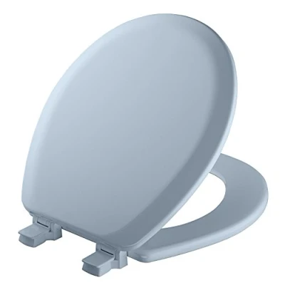 Image of Mayfair 41EC 034 Molded Wood Toilet Seat with Lift Off Hinges, Round, Sky Blue