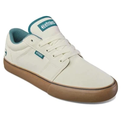 Image of Etnies Men&#039;s Barge LS Skate Shoe, White/Blue/Gum, 8 UK